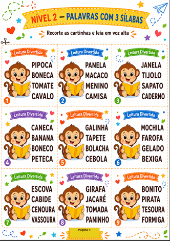 Atividade de completar a frase do Kit Leitura Divertida