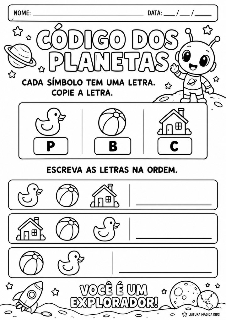 Página oficial de desafio de letras com tema espacial.